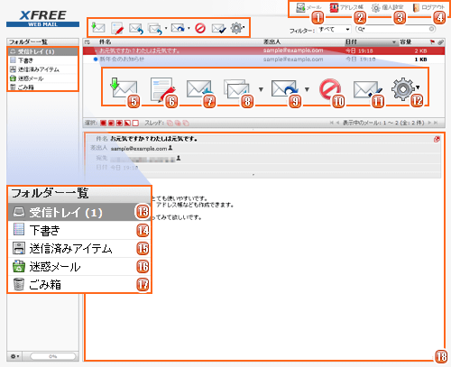 メール x サーバー